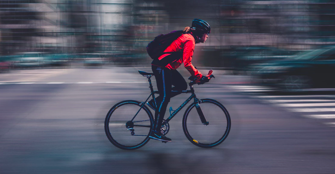 woman riding bike