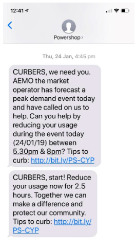 demand response text message